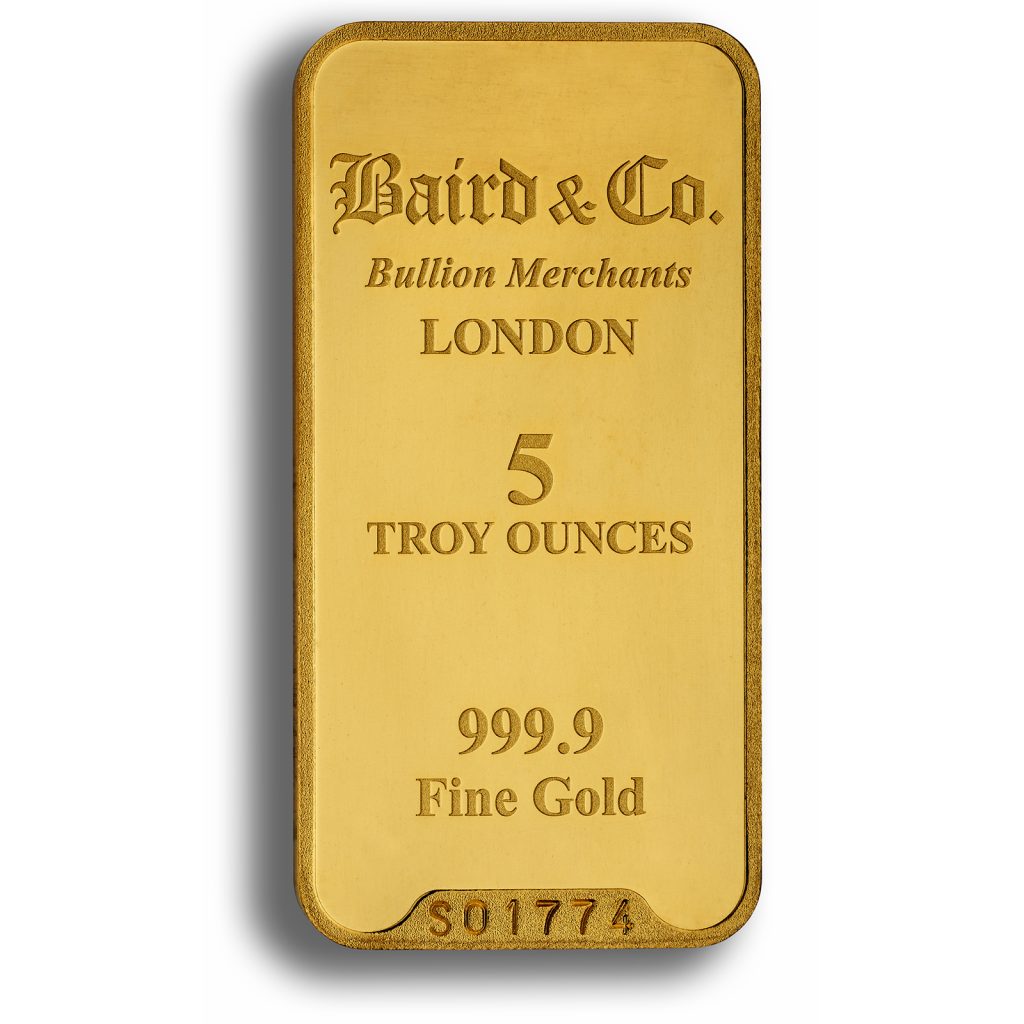 Baird & Co 5 Ounce Gold Minted Bar - Bulish Gold