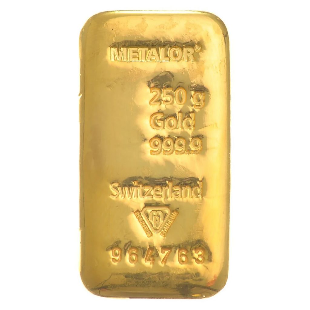 Metalor 250 Gram Gold Bar - Bulish Gold